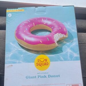 Sun Squad Inflatable Giant Pink Donut Pool Float